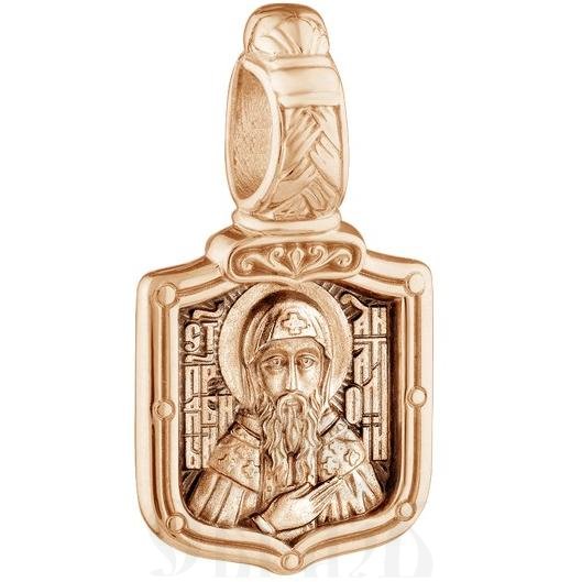 нательная икона «святой преподобный анатолий. молитва», золото 585 пробы красное (арт. 202.748-1)