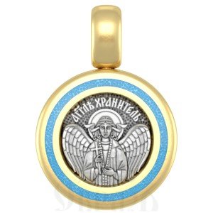 нательная икона святая троица, серебро 925 проба с золочением и эмалью (арт. 01.126)