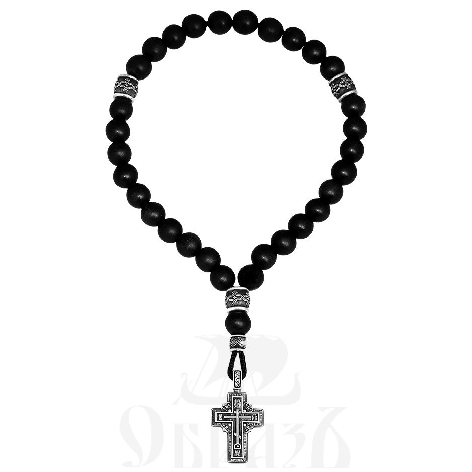 четки из шунгита, серебро 925 пробы (арт. 105.608)