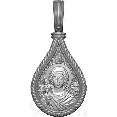нательная икона св. великомученица анастасия узорешительница, серебро 925 проба с родированием (арт. 06.003р)