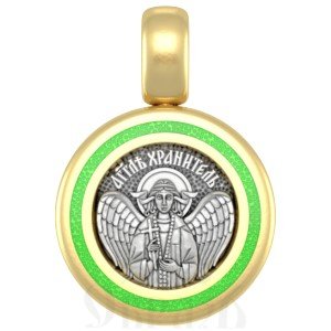 нательная икона святая троица, серебро 925 проба с золочением и эмалью (арт. 01.126)