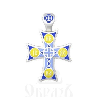 мальтийский крест, серебро 925 проба с родированием и эмалью (арт. 19.012р)
