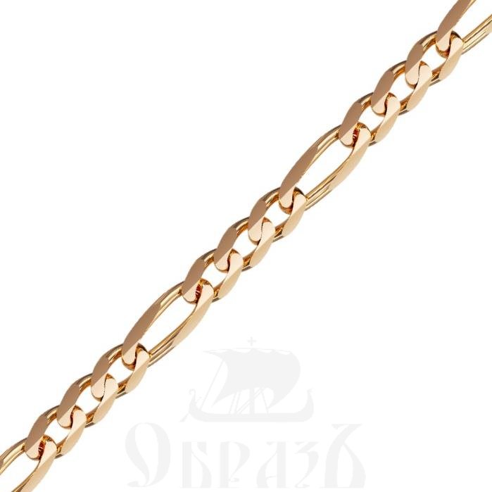 цепь плетение "фигаро" (cartie) 3х1 красное золото 585 пробы (арт. нц 12-014 d0,80)