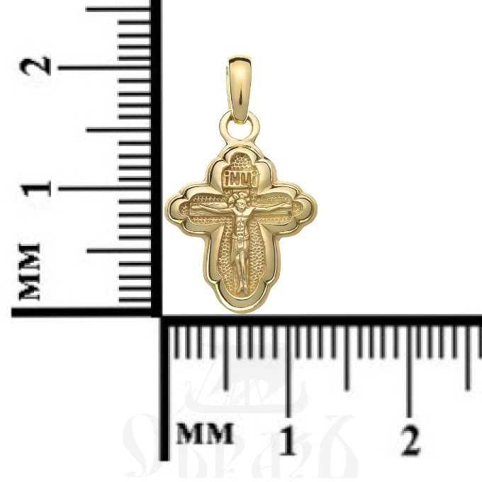золотой крест с образом божией матери скоропослушница, 585 проба желтого цвета (арт. 40203)