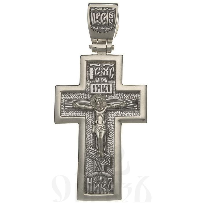 золотой крест с молитвой "отче наш", 585 проба белого цвета (арт. п30063-з5б)