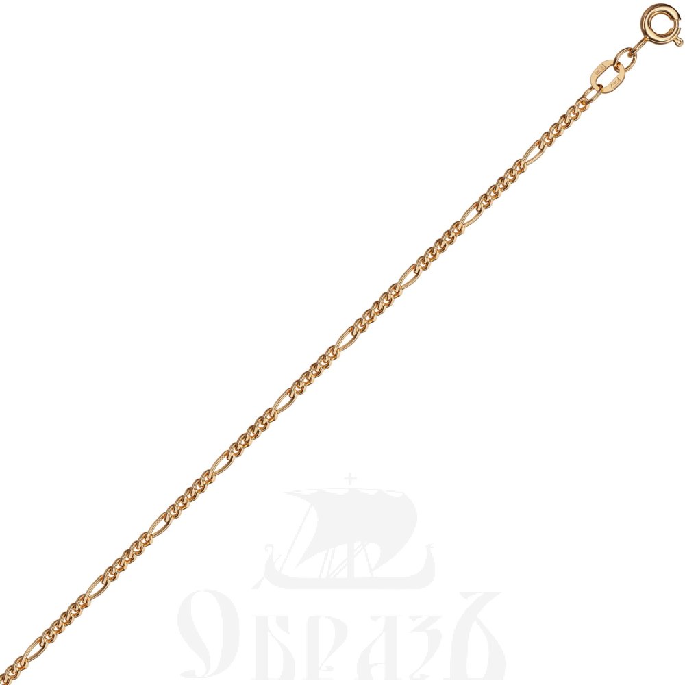 цепь плетение "фигаро" (cartie) 5х1 красное золото 585 пробы (арт. нц 12-018 d0,50)