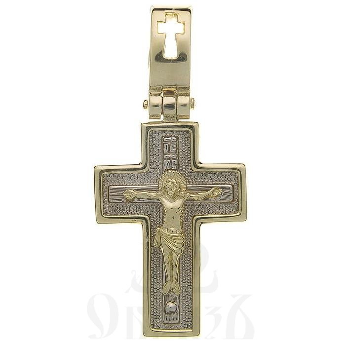 золотой крест с молитвой "отче наш", 585 проба желтого и белого цвета (арт. п30046-з5жб)
