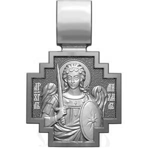 нательная икона св. преподобный виталий александрийский, серебро 925 проба с платинированием (арт. 06.062р)