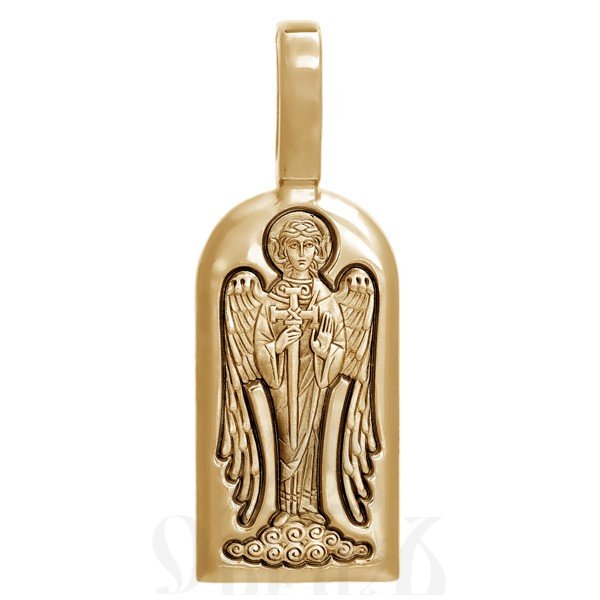образок «святой преподобный роман сладкопевец. ангел хранитель», золото 585 пробы желтое (арт. 202.122)