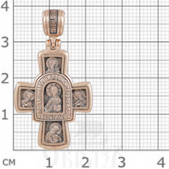 крест «господь вседержитель. иверская икона божией матери», золото 585 проба красное (арт. 201.026-1)
