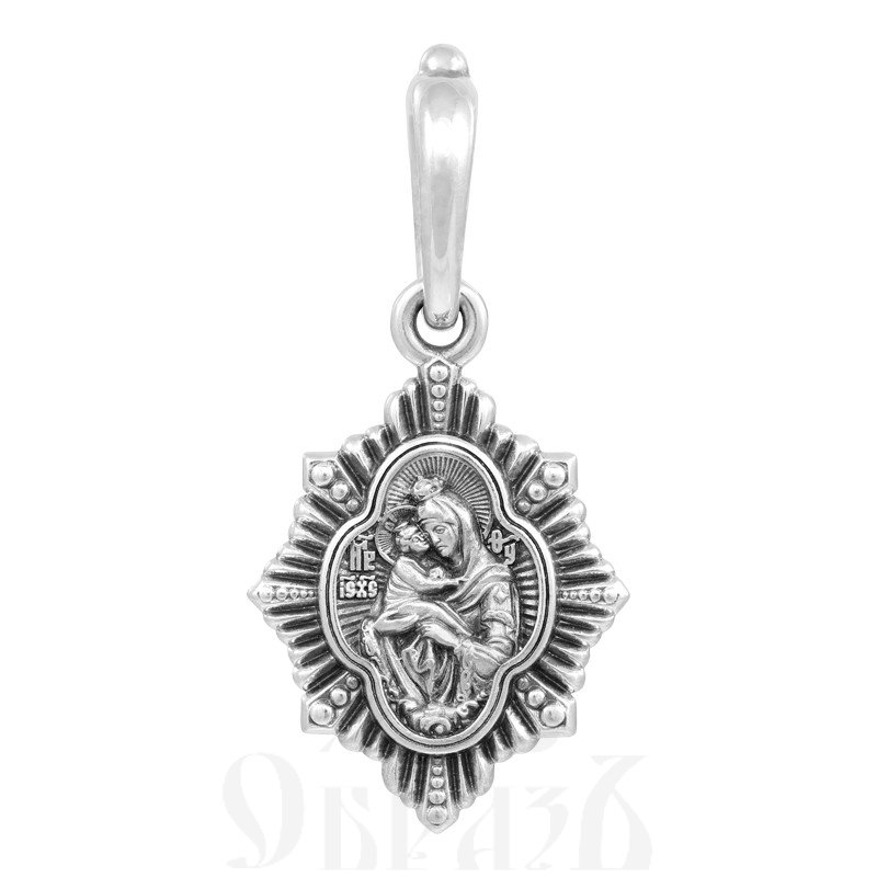 образок «почаевская икона божией матери», серебро 925 проба (арт. 102.693)
