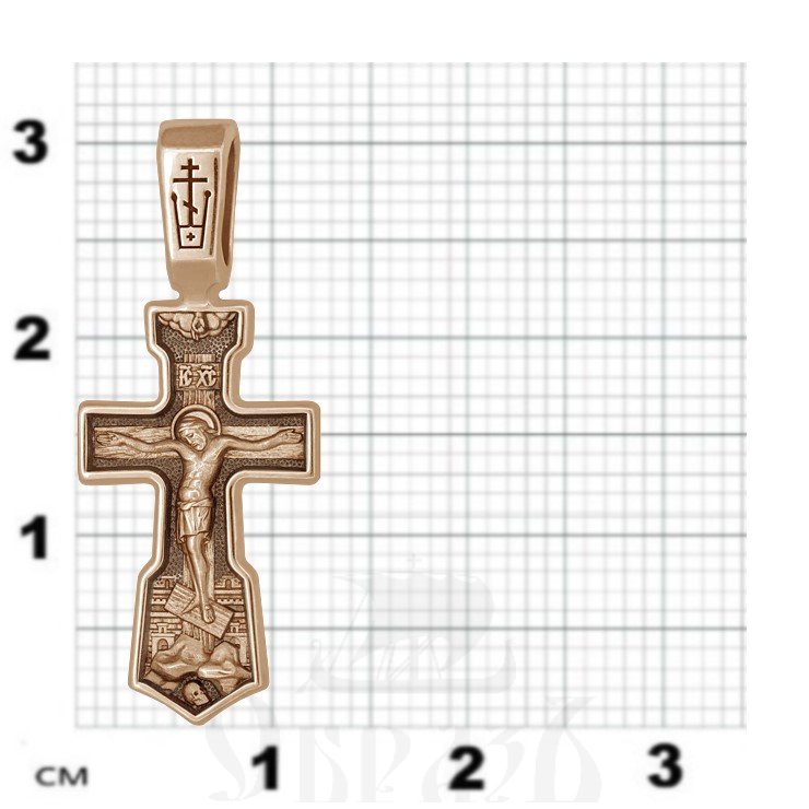 крест с молитвой животворящему кресту «спаси, господи, люди твоя», золото 585 проба красное (арт. 201.492-1)