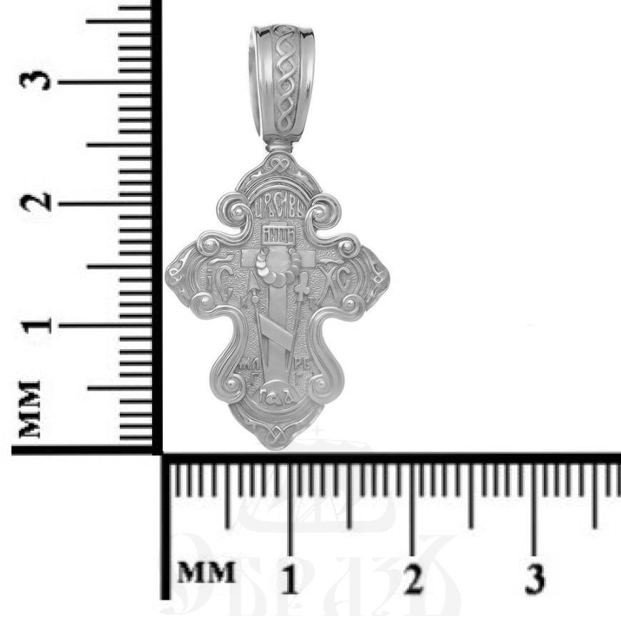 золотой крест с образом свт. николая чудотворца, 585 проба белого цвета (арт. 40216)