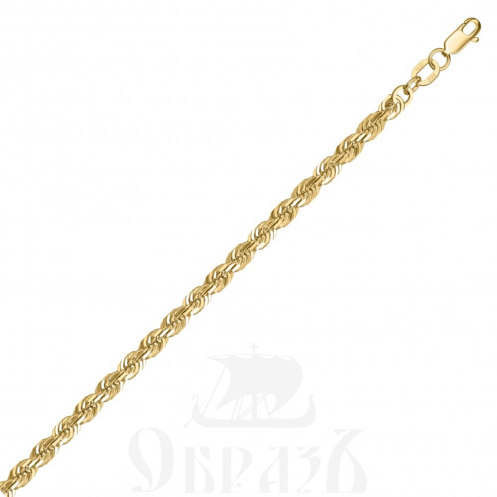 КРАСЦВЕТМЕТ Цепь из золота плетения Корда с шариковой цепочкой НЦ14-298-3, 50 см