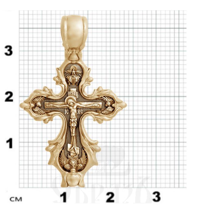 крест «распятие. икона божией матери «живоносный источник», золото 585 проба желтое (арт. 201.249)