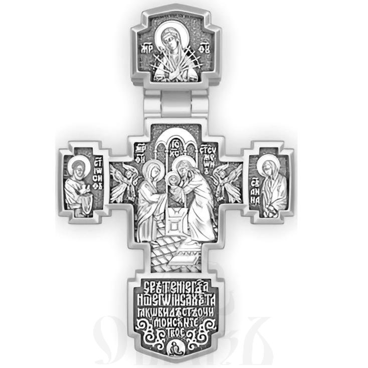 крест сретение господне, серебро 925 проба платинированием (арт. 17.036р)