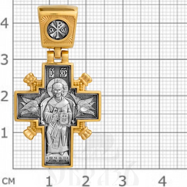 крест «иисус христос «царь царей». икона божией матери «державная», серебро 925 проба с золочением (арт. 101.261)