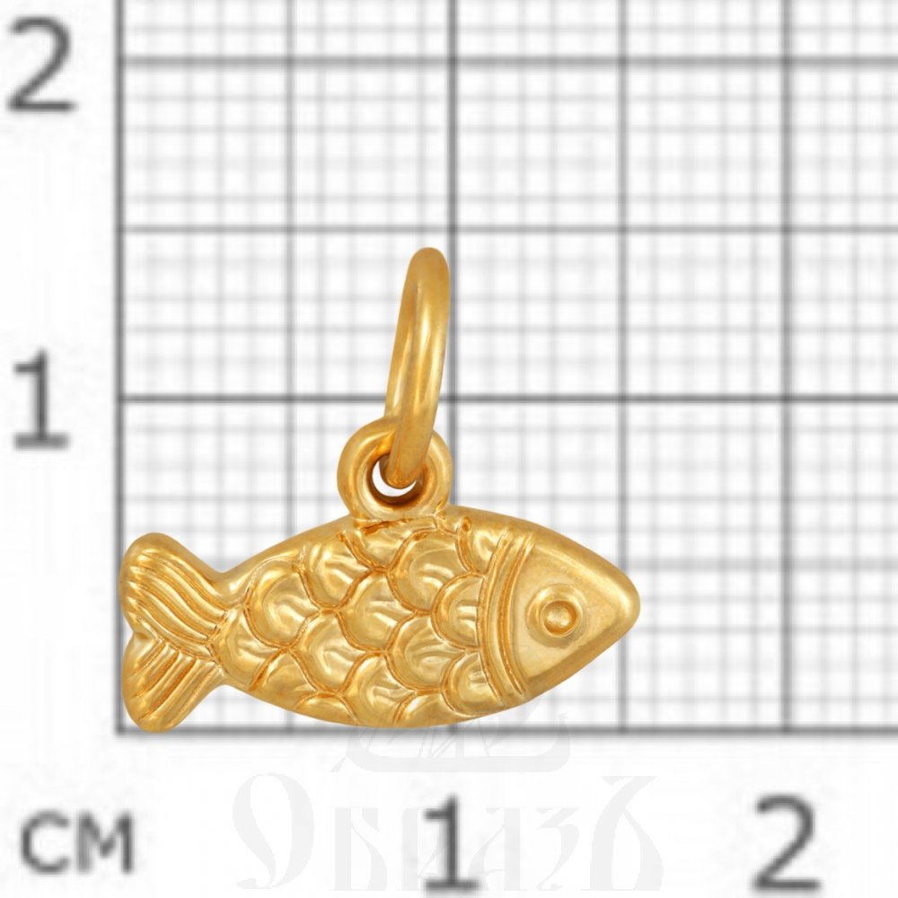 подвеска «рыба. ихтис», серебро 925 проба с золочением (арт. 102.544-п)