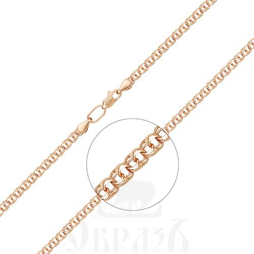 цепь плетение "бисмарк" красное золото 585 пробы (арт. 21-2703-040-1110-19)