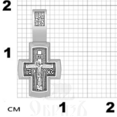крест с молитвой честному кресту, серебро 925 проба с родированием (арт. 17.018р)